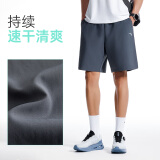 安踏速干裤丨短裤男梭织运动裤2025夏季休闲黑色五分裤跑步健身裤 基础速干-男装灰7506-1 XL (男适合180)