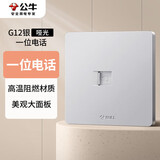 公牛（BULL）开关插座 G12系列 一位电话插座 86型面板G12T101 奶油风太空银