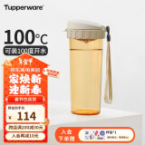 特百惠（Tupperware）茶韵500ML塑料杯 男女学生便携办公用水杯子大容量双饮口 奶茶棕