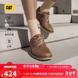 CAT卡特休闲皮鞋男鞋新品新复古回潮牛皮柔软轻量通勤鞋P725212 浅褐 40