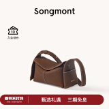 Songmont挂耳系列屋檐包mini设计师款头层牛皮通勤斜挎hobo包新年礼物 暮棕色 现货