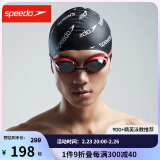 速比涛（Speedo）飞鱼系列精工高清防水防雾泳镜游泳装备男女通用 红色/黑色