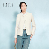 菲妮迪（FINITY）【新春】小香风短外套2025年春季新款温柔气质百搭上衣女 米白色 L