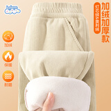 班尼路儿童裤子冬季2025款中大童一体绒休闲裤男女童灯芯绒加绒束脚长裤