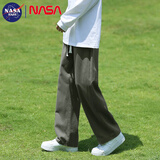 NASA BASE休闲裤男春夏季宽松垂感直筒裤男士青年阔腿潮牌百搭工装裤子 军绿 2XL
