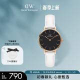 丹尼尔惠灵顿（DanielWellington）DW女表金色边皮革表带欧美简约风时尚石英表生日礼物DW00100285