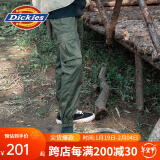 dickies 休闲裤 男女同款新复古回潮印花多口袋束口工装裤百搭8938 军绿色 30