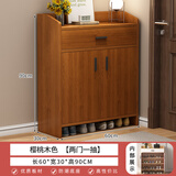 本木自在（BENMUZIZAI）意式轻奢实木鞋柜家用门口室内新款2025爆款入户玄关柜一体鞋架子 普通纤维板60cm两门一抽樱桃木