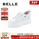 百丽（Belle）小白鞋女鞋商场款厚底增高一脚蹬单鞋透气休闲鞋U8N1DAM3预售 白色-第二批 35 (225mm)