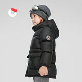 保姆鹅儿童羽绒服中长款加厚防寒外套宝宝中大童保暖冬装[NM2438] 炭黑 130