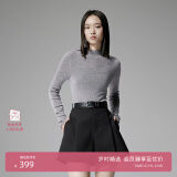 欧时力（ochirly）【可机洗澳洲进口100%美丽诺羊毛】毛衣女无缝一体24秋新品 灰色 L