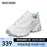 斯凯奇（Skechers）女鞋小白熊女士休闲鞋子厚底增高百搭运动软底老爹鞋女99999863 白色/浅蓝色/WLB 37