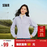 森马（Semir）外套女抗静电摇粒绒修身刺绣2024冬季立领插肩袖夹克109724108005