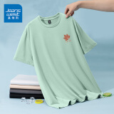真维斯（JEANSWEST）冰丝速干短袖t恤男夏季简约百搭宽松凉感T男士透气吸汗运动半袖衫 水绿 枫树叶_K 3XL 【宽松透气】