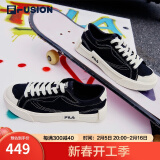 FILA FUSION斐乐女鞋帆布鞋女 低帮板鞋POP轻质帆布鞋休闲运动鞋女 黑-BK 36.5