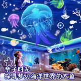 五尾一角星空投影灯八音盒生日礼物女孩男孩儿童卧室梦幻旋转满天星投影仪 插电款-21套胶片 皇冠款