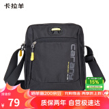 卡拉羊休闲运动包单肩包斜挎包男士帆布包超轻竖款潮流胸包CX4007黑色