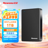 纽曼（Newsmy）1TB 移动硬盘机械  双盘备份 清风Plus金属版 USB3.0 2.5英寸 黎明黑 手机连接 数据备份