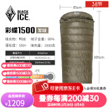 黑冰（BLACKICE）24新标准【彩蝶系列鸭绒信封式羽绒睡袋】户外露营防风成人睡袋 彩蝶1500(新标准)/军绿