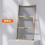 季候风金刚网防盗纱窗铝合金平开窗推拉式金钢网沙窗防蚊纱窗网定制安装 香槟色 免钉安装/高透金刚网