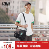 森马（Semir）斜挎包男工装背包大容量帆布包情侣邮差包105324153212