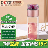 宝威玛（BVGMAV）英国玻璃杯 大玉透茶水分离双层泡茶杯 女士专用杯 父亲节礼物