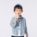 巴拉巴拉童装儿童衬衫2025女童男童上衣格纹衬衣春装亲子百搭209125102201
