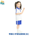 青青世界深圳校服小学生凉感透气柔软舒适运动服男女短裤夏长裤薄吸湿排汗 特版小学夏运套装（女) 135
