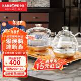 金灶（KAMJOVE）涌泉式自动上水电热水壶 玻璃烧水壶家用智能保温电茶壶茶具电茶炉茶台烧水壶一体 H8 (23*37cm)横版按键 0.8L