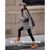 德玛纳【轻暖随行】冬季葫芦形绗线棉衣中长款拼接口袋保暖舒适女式棉服