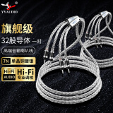 YYAUDIOhifi级旗舰款7N单晶铜镀银主音箱线喇叭线香蕉头发烧级Y插音响线功放前后级专用连接线 喇叭线（香蕉头&香蕉头）*1对32股编织 1.5米