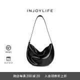 INJOYLIFE香蕉船包 长期主义 | 实用百搭大容量软皮单肩斜挎包女 黑色