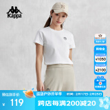 卡帕（Kappa）复古运动短袖女简约休闲T恤针织圆领夏季半袖K0E42TD01D