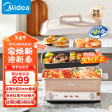 美的（Midea）多功能锅火锅专用锅分控速沸电火锅电蒸锅多用途锅烤肉锅蒸烤涮一体料理锅6.5L DLS332266