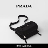 PRADA/普拉达【礼物】男士Re-Nylon和Saffiano牛皮革单肩包 黑色