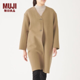 无印良品（MUJI）女式 羊毛混 双面大衣 毛呢外套 秋冬简约风外衣W9AD225 驼色 L 165/88A