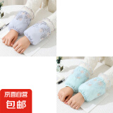 蕾丝绣花双层袖套女韩版洋气可爱办公套袖秋冬防脏护袖 S02灰+兰（2双装）