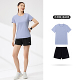 361°运动套装女夏季新款跑步速干短袖短裤两件套瑜伽服662524001H-3
