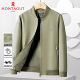 梦特娇（MONTAGUT）秋季休闲简约棒球领夹克男式日常易打理外套 JG 卡其 XL 