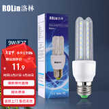 洛林（ROLin）led灯泡节能灯U型灯管玉米灯 e27大螺口大功率超亮灯泡9W白光