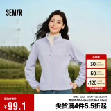 森马（Semir）外套女抗静电摇粒绒修身刺绣2024冬季立领插肩袖夹克109724108005