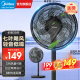 美的（Midea） 电风扇家用风扇落地扇台地两用七叶大风量风扇轻音节能电扇台扇宿舍卧室摇头扇新款加高迷你扇 SAF30AB