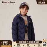 PawinPaw【三防】卡通小熊童装2024年秋冬新款男女童保暖羽绒服舒适防风 Navy藏青色/59 100cm 充绒量42.2g