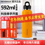 REVOMAX锐虎保温杯男女士瑞虎无螺纹水杯单手开盖车载冰杯学生情人节礼物 向日葵黄【高颜值力荐】 592ml