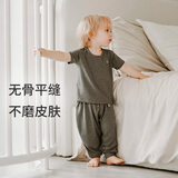 nest designs竹纤维男女童防蚊裤宝宝哈伦裤子儿童长短袖T恤 炭笔灰（防蚊裤-灯笼裤版） 90 【建议身高80-92cm】