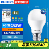 飞利浦（PHILIPS）LED灯泡节能灯超大球泡光源E27大螺口灯饰电灯泡替换白炽灯超亮 1级能效-15W-3000K E27螺口