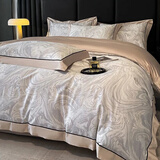 LAVIE HOME罗莱出品 160s长绒棉四件套轻奢高端床笠款1.5/1.8m全棉床品定制 升级款：不掉色*艾瑞尔-浅灰*送 床单款 适用1.8m床四件套*被套2x2.3m