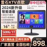 雷石2025新款智能语音点歌机 家庭K歌 家用KTV卡拉OK点唱一体机 16英寸点歌机 500G硬盘