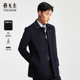 雅戈尔（YOUNGOR）男装大衣男单排扣修身版商务大衣羊毛羊绒舒适易打理4色可选 VYSY015104FFY藏青 XL 180/100A