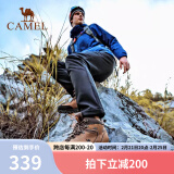 骆驼（CAMEL）战马户外登山鞋男防滑耐磨牛皮高帮靴女士徒步鞋 FB12234413深卡其/男 39